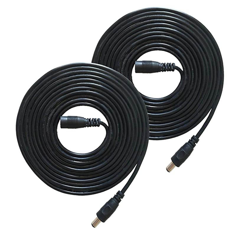2 Pack 3Meters984Feet DC Extension Cable 12V DC Power Adapter Plug Extension Cord 55mm x 21mm Male to Female Extension Wire for DC 12V Power Adapter CCTV Security Camera etc Black