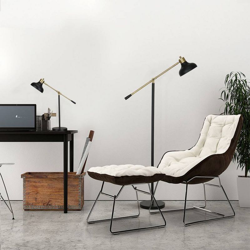 59" Counter Balance Floor Lamp (Includes LED Light Bulb) Black - Cresswell Lighting