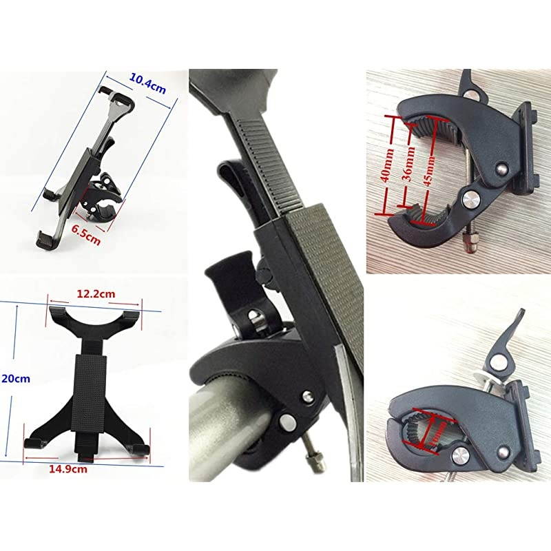 Universal Tablet Holder for Stationary Bicycle Treadmill Elliptical Spin Bike Microphone Stand and Indoor Exercise Equipment Holder for Apple iPadiPad MiniiPad AiriPad ProSamsung Tab