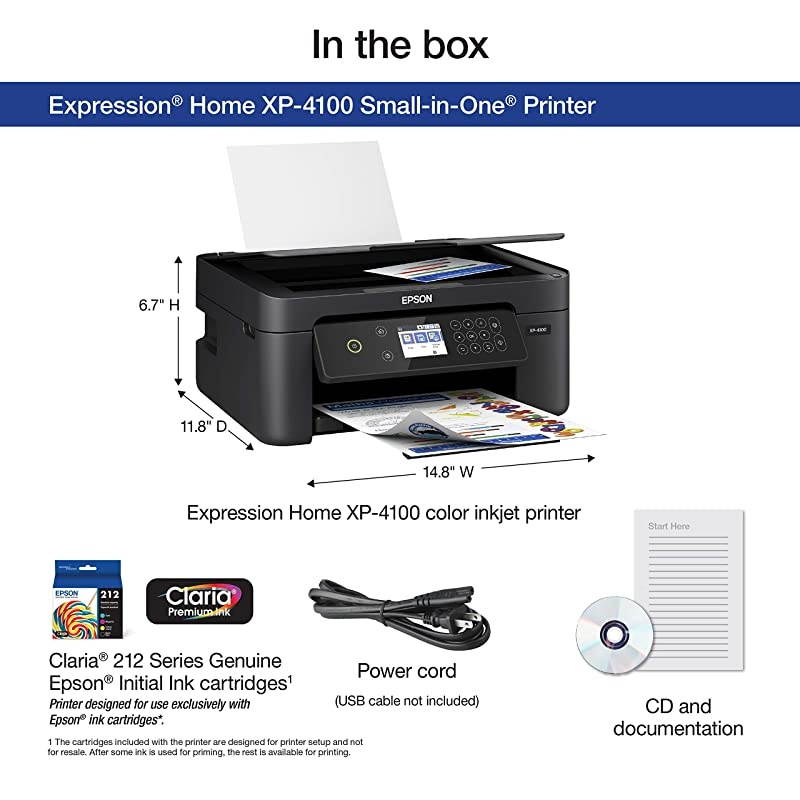 Expression Home XP4100 Wireless Color Printer with Scanner and Copier