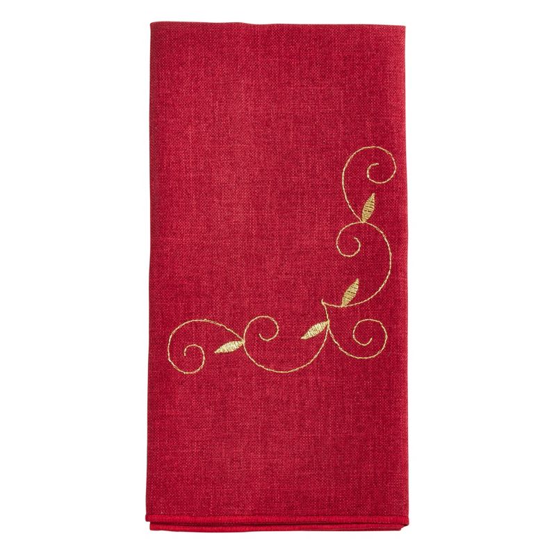 Saro Lifestyle Napkins With Embroidered Holiday Design (Set of 4)