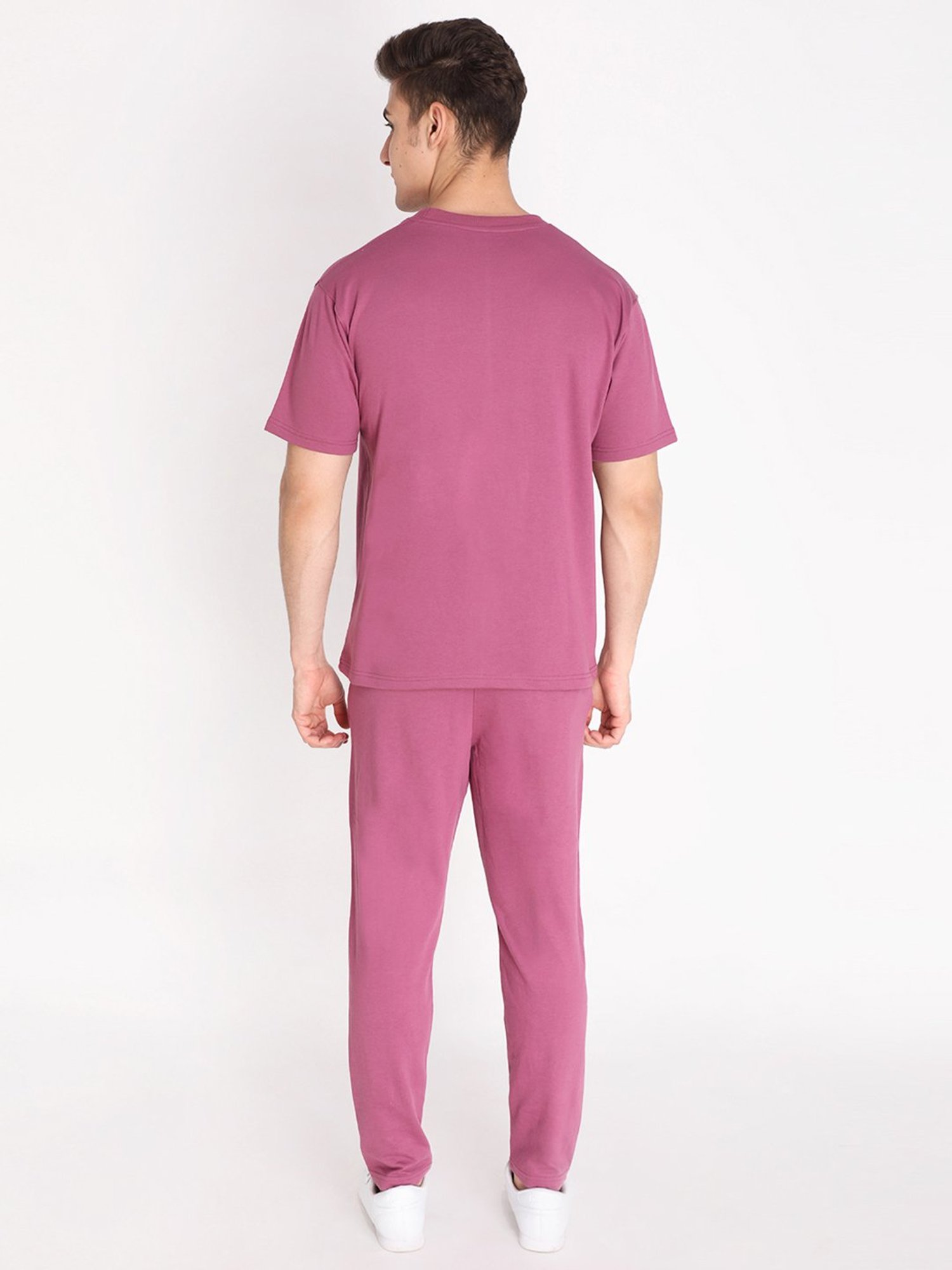 Chkokko Pink Loose Fit T-Shirt & Trackpants Set