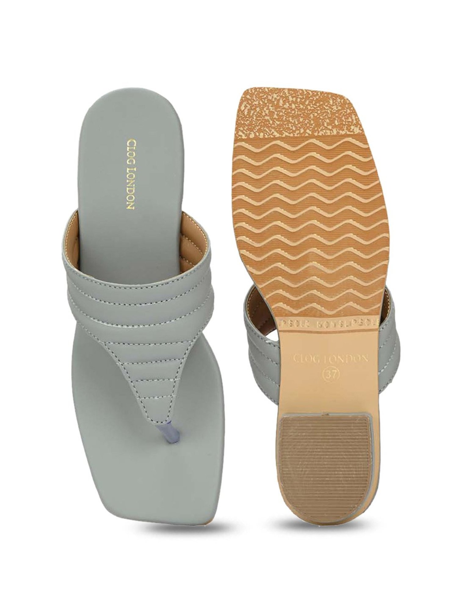 Clog London Women's Grey Thong Sandals