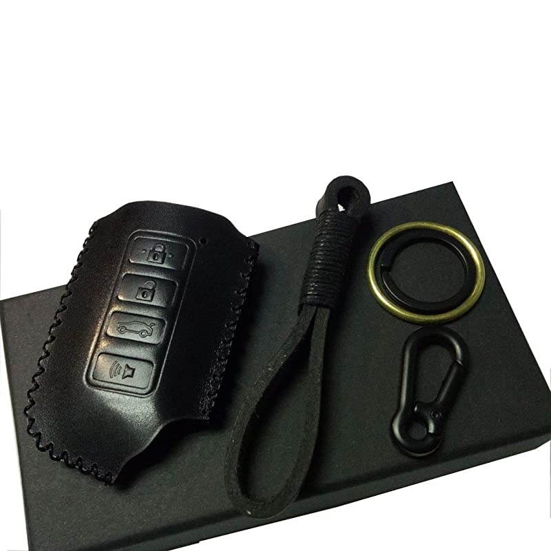 Key Fob Cover-Soft Calfskin Leather Protector Case Holder Compatible with LEXUS ES250 ES350 ES300H GS350 GS450 NX300 ES300H -4-Buttons Keychain (Brown) &hellip;