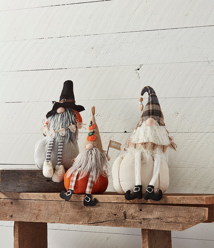 Mud Pie Festive Fall Collection Thankful Pumpkin Dangle Leg Gnome