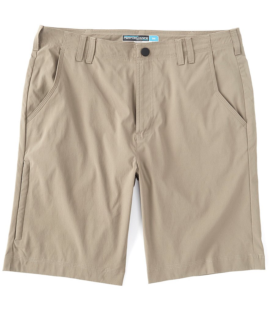 Roundtree & Yorke 9#double; Inseam Flat Front Performance Tech Zip Shorts