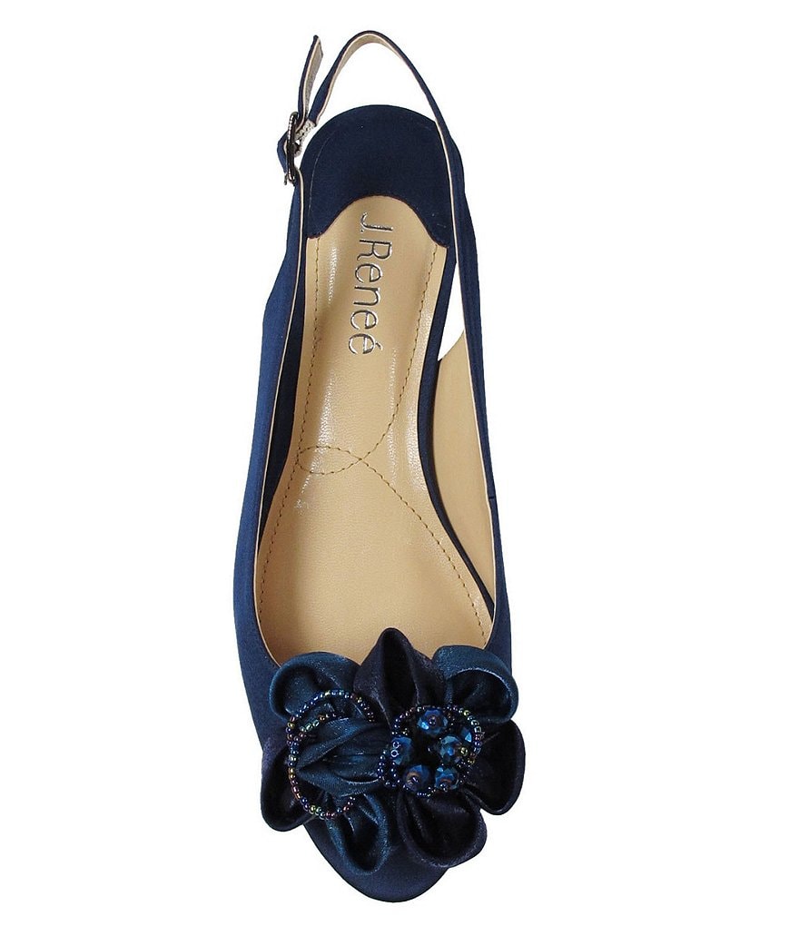 J. Renee Leonelle Embellished Bow Slingback Peep Toe Pumps