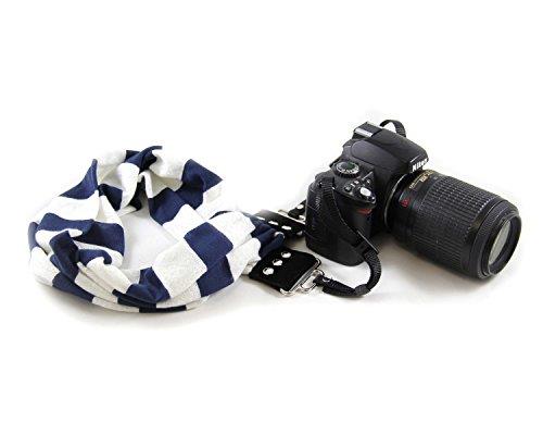 Navy Stripe Scarf Collection Camera Strap