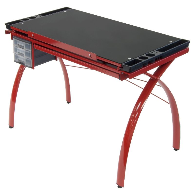 Canvas & Color Adjustable Craft Station Red/Black Glass - Studio Designs
