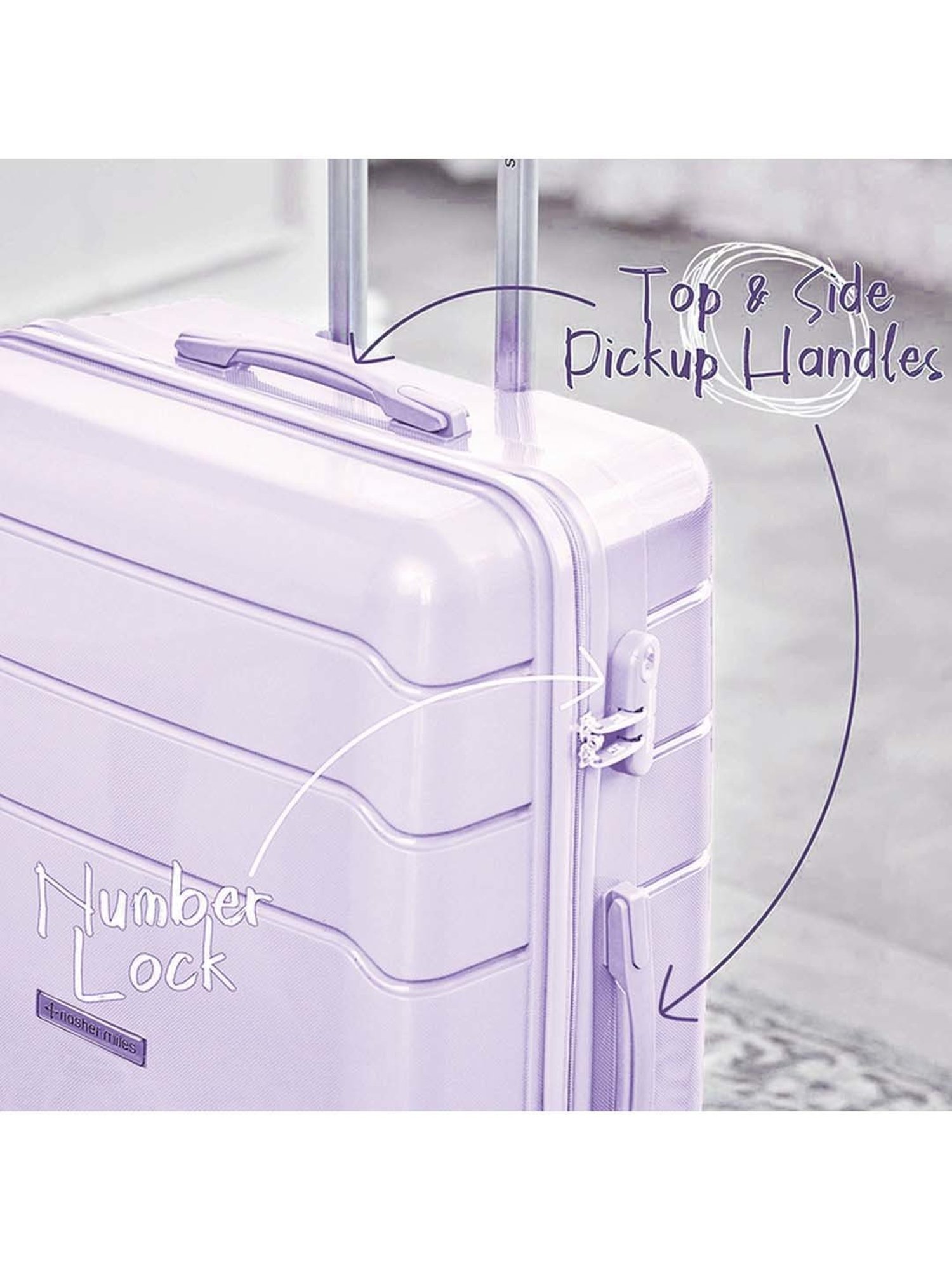 NASHER MILES Lisbon Luggage Set of 2 Pastel Purple Trolley Bags (65 & 75Cm)