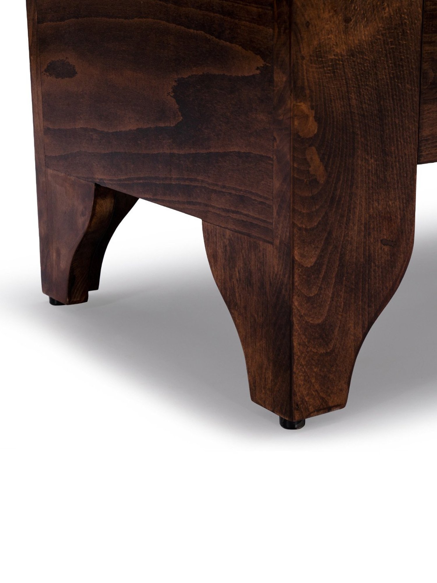 Durian Reagan Walnut Brown & Navy Blue Solid Wood Veneer Bench