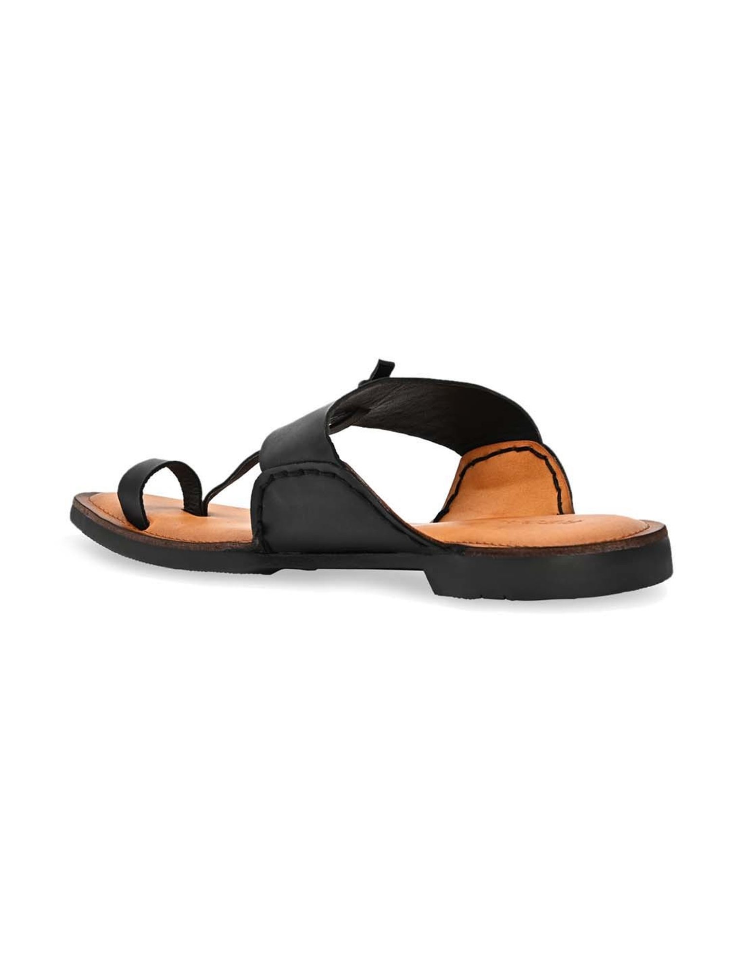 Regal Men's Black Toe Ring Sandals