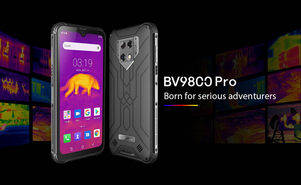 Blackview BV9800 Pro Global First Thermal imaging Smartphone Helio P70 Android 9.0 6GB+128GB Waterproof 6580mAh Mobile Phone