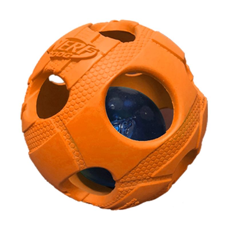 NERF Led Bash Ball Pet Toy - Orange - 3.5''