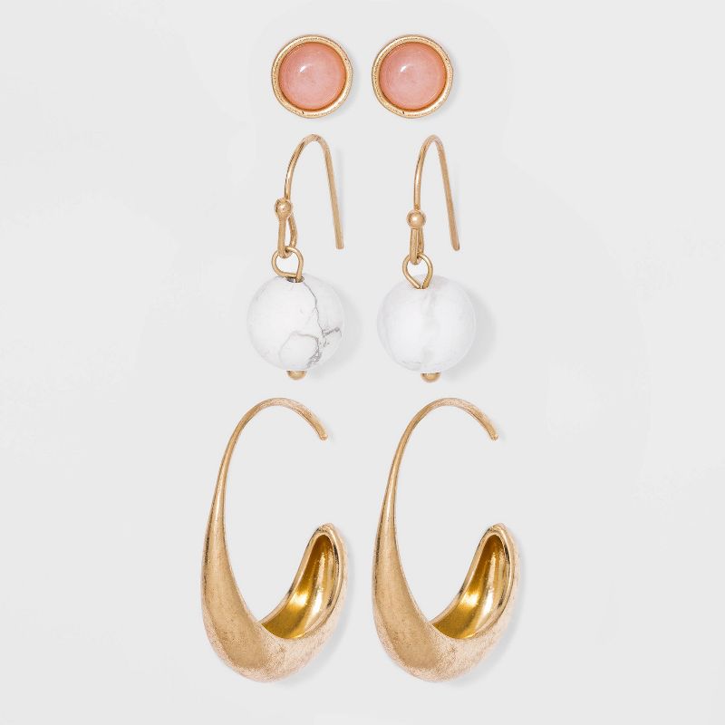 Open Drop Hoop Earrings - Universal Thread™ Gold