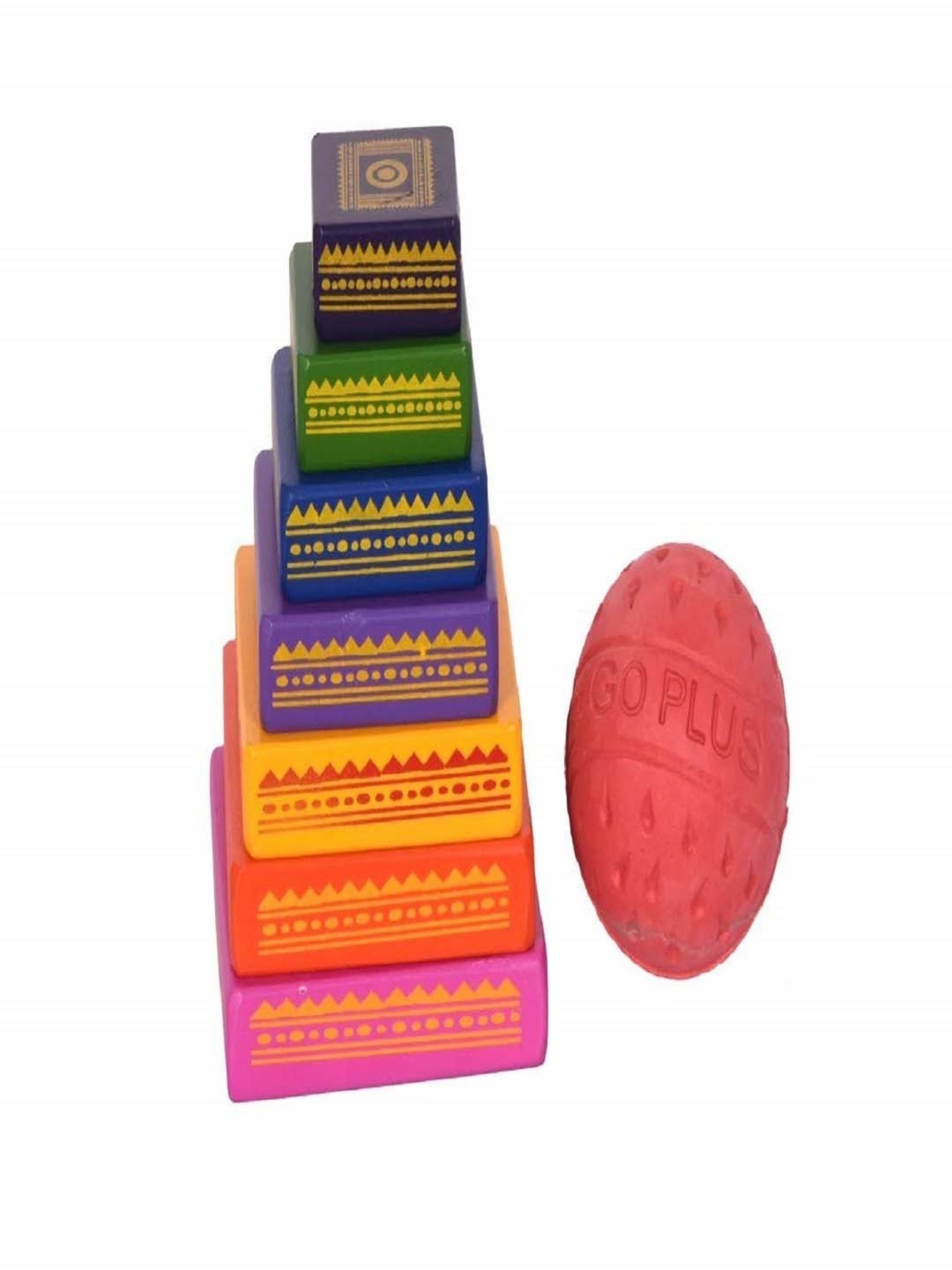 Desi Toys Kids Multicolor Wooden Seven Stone