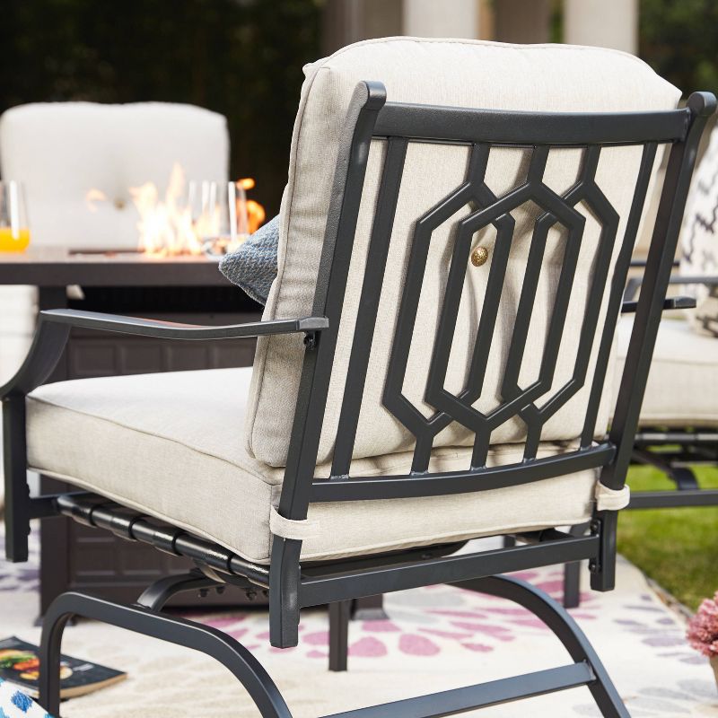 5pc Conversation Steel Patio Seating Sets Cream - Lokatse