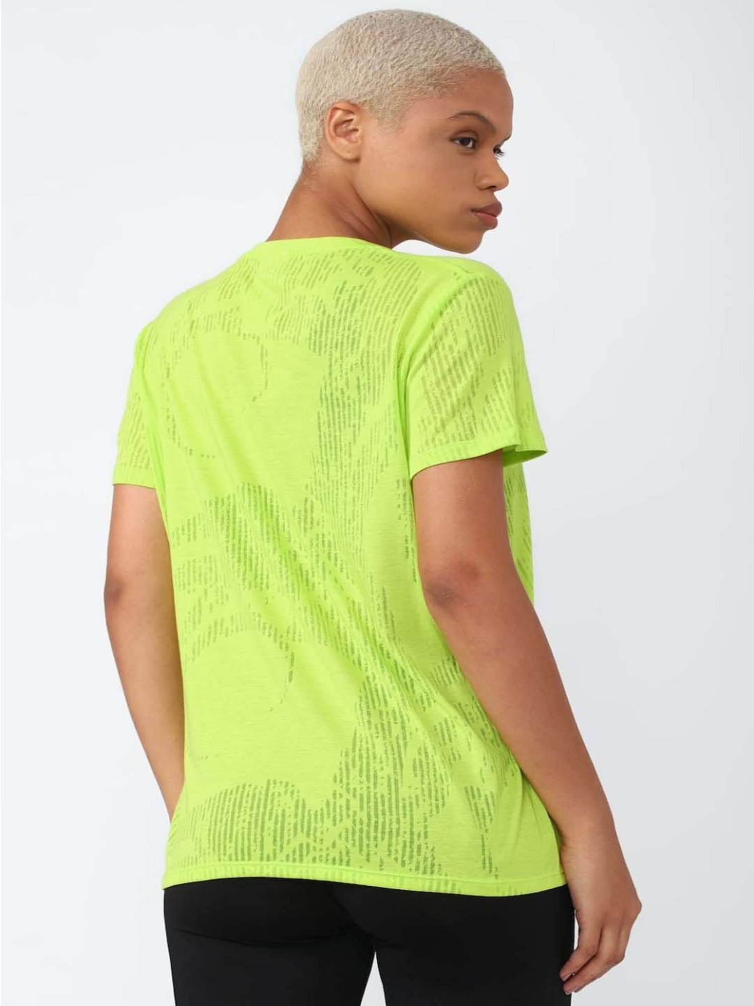 Reebok Green Printed T-Shirt