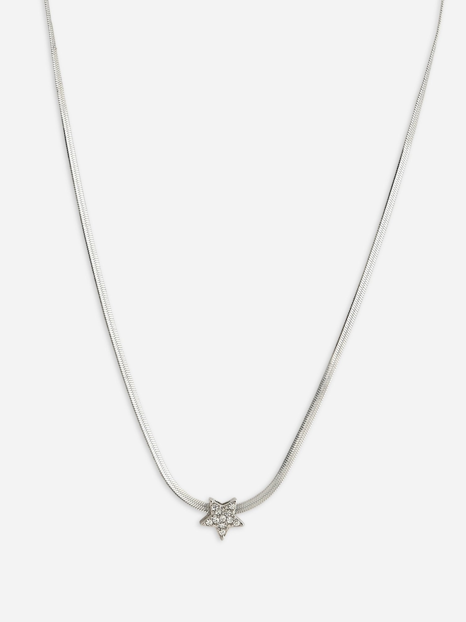 ToniQ Rhodium Plated Star Women's Necklace
