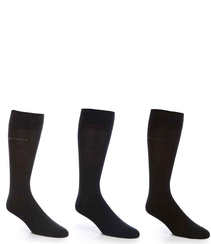 Johnston & Murphy Wool-Blend Ribbed Dress Socks