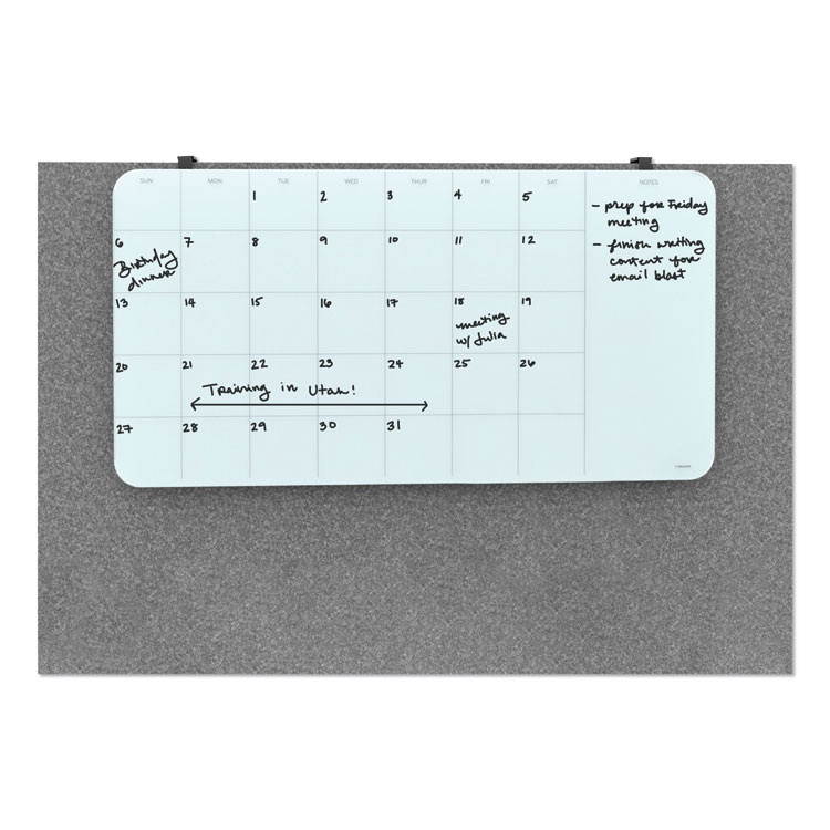 U Brands Cubicle Glass Dry Erase Board 12 x 12 White 3690U00-01