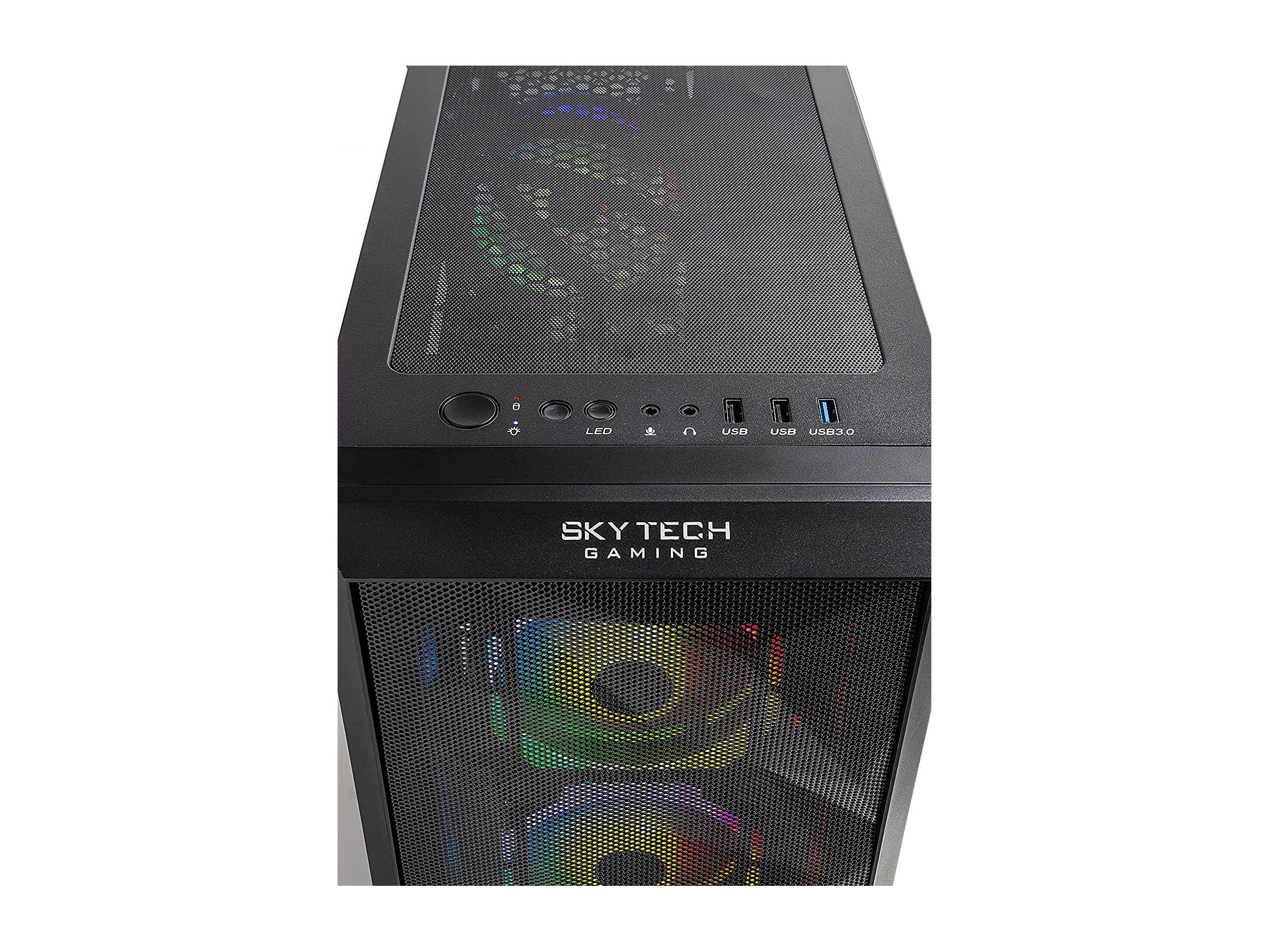 Skytech Chronos Gaming PC Desktop - AMD Ryzen 7 3700X 3.60 GHz, RTX 3070 8 GB, 16 GB DDR4 3200, 1 TB NVMe SSD, B550 Motherboard, 650W Gold PSU, Windows 10 Home 64-bit, AC WiFi