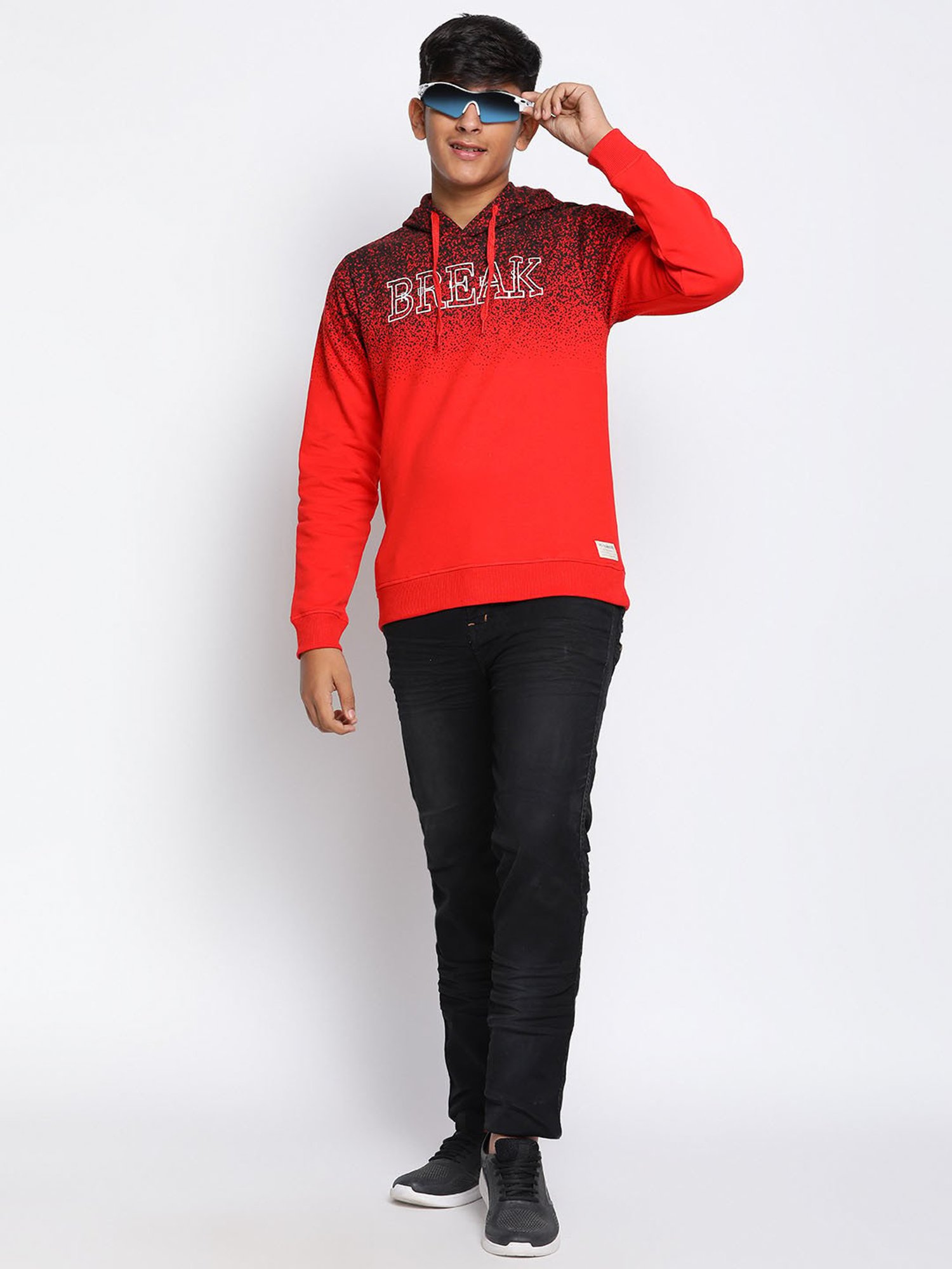 Lil Tomatoes Kids Red Graphic Print Full Sleeves Sweatshirt