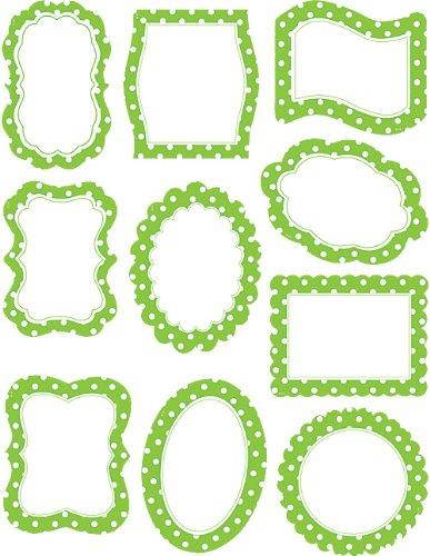 Teacher Created Resources Lime Polka Dots Frame Accents (4475)