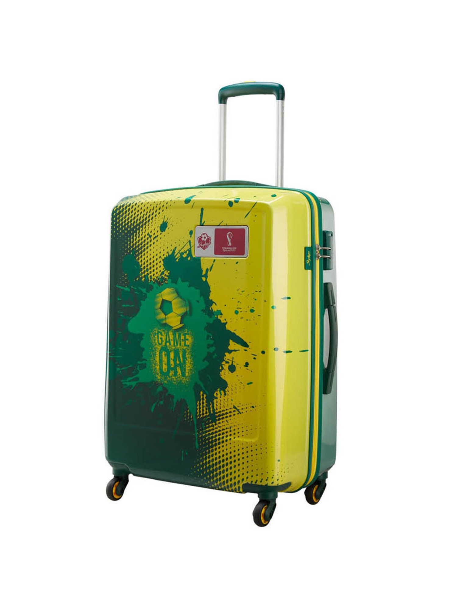 Skybags Green & Yellow Medium Hard Cabin Trolley - 48 cm