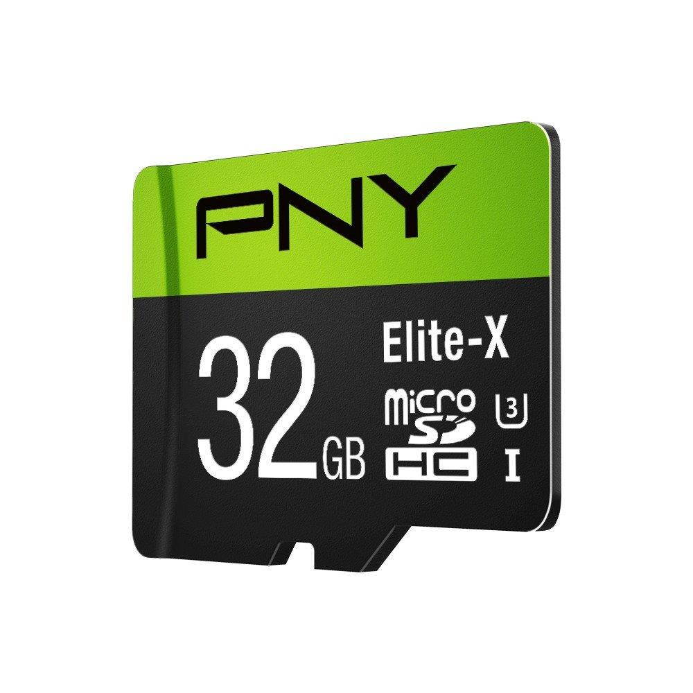 PNY Elite-X 32GB microSDHC Card with Adapter-UHS-I, U3 - up to 90MB/sec (P-SDU32U390EX-GE)