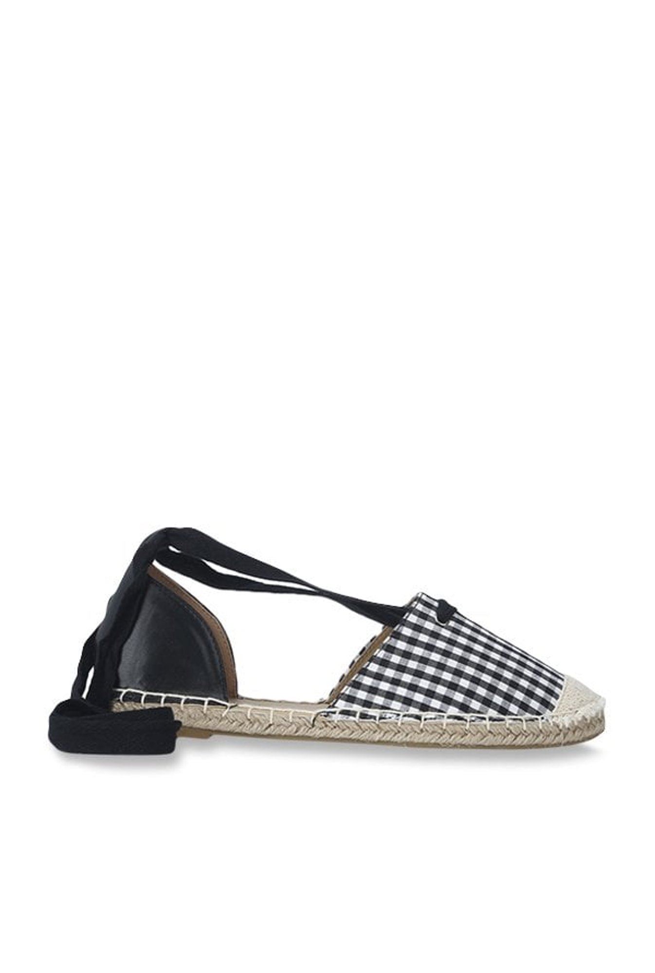 Truffle Collection Black & White Espadrille Sandals