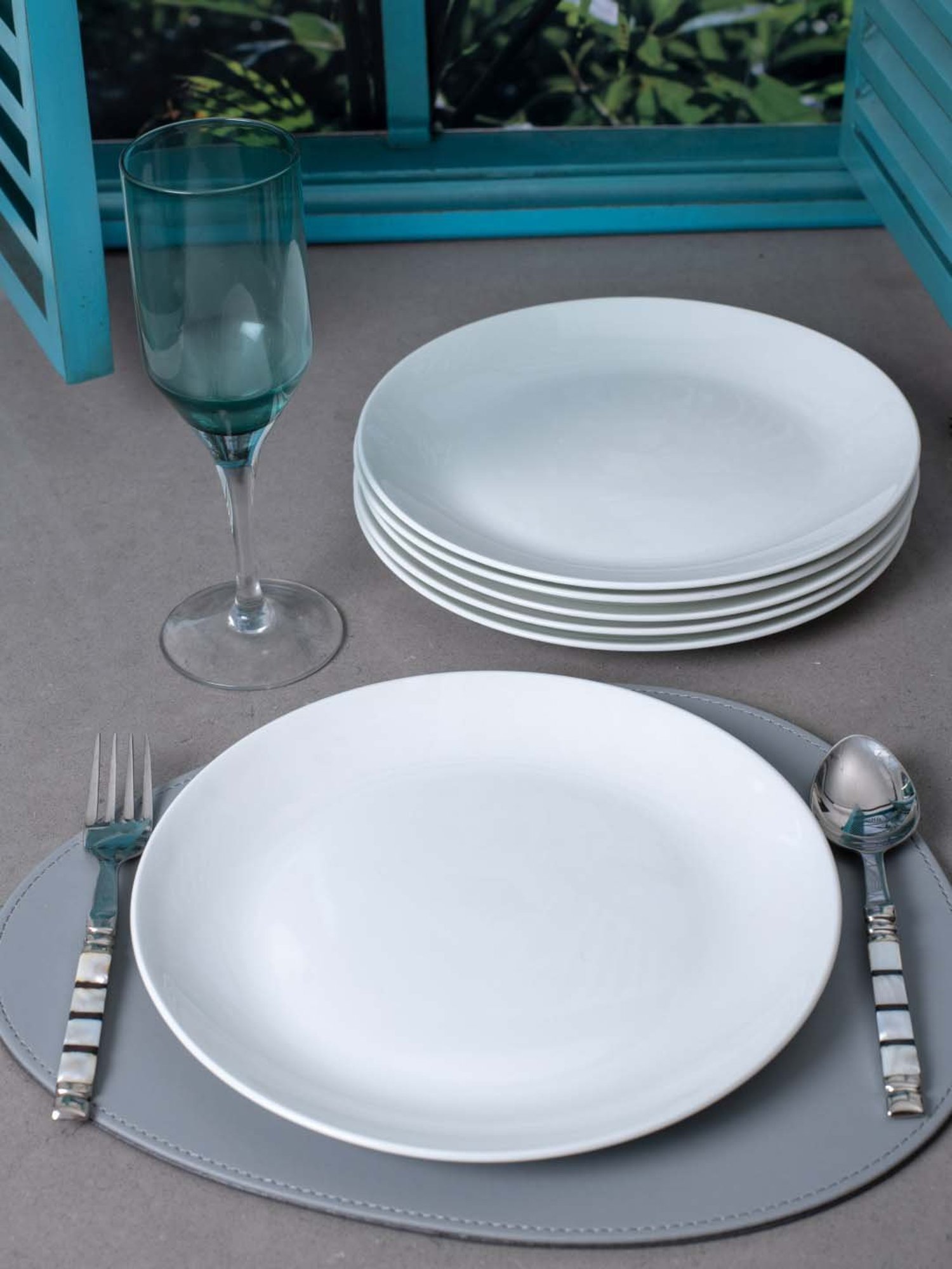 SONAKI White Bone China Dinner Plates - Set of 6
