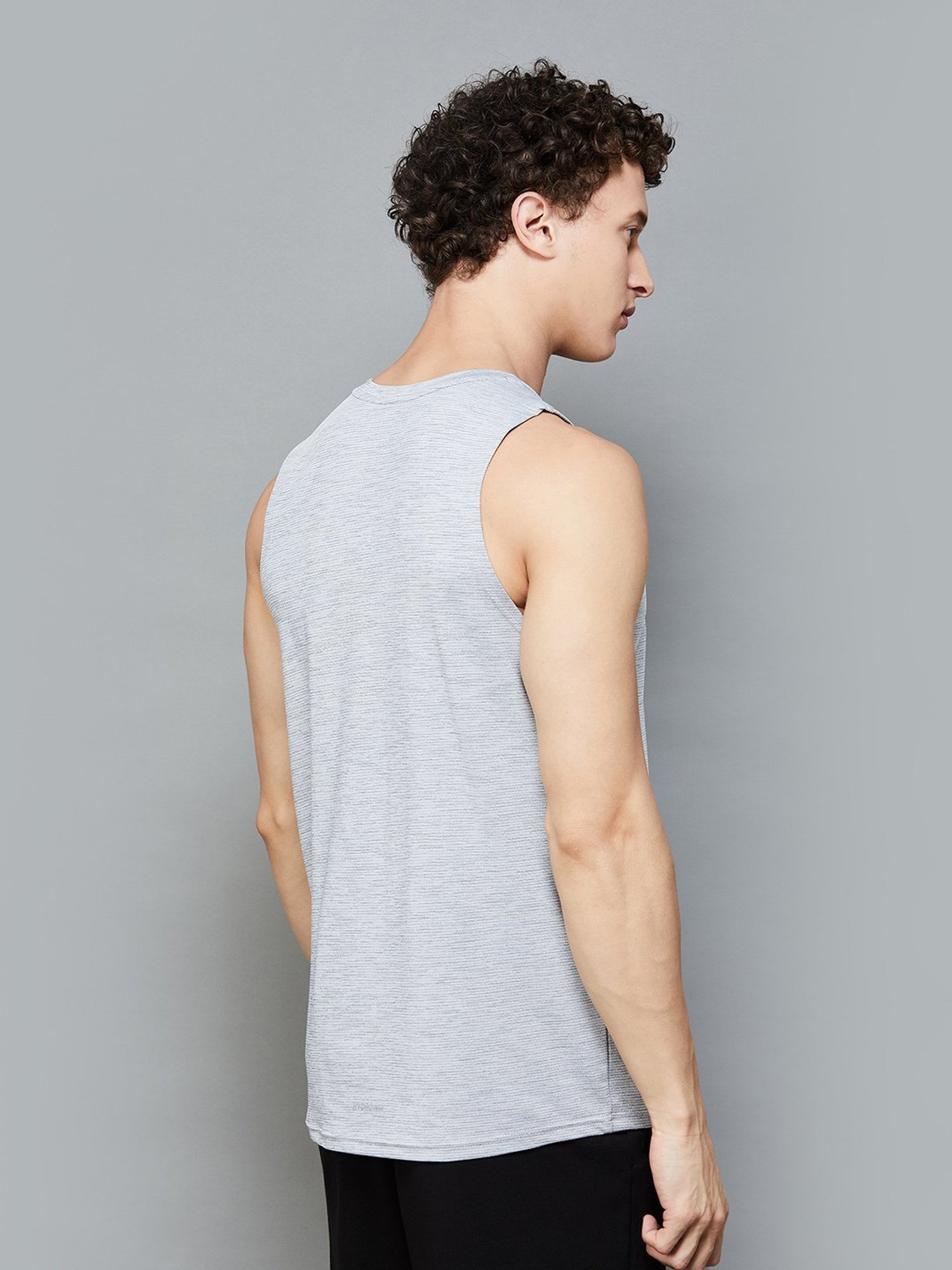 KAPPA Charcoal Regular Fit Sleeveless T-Shirt