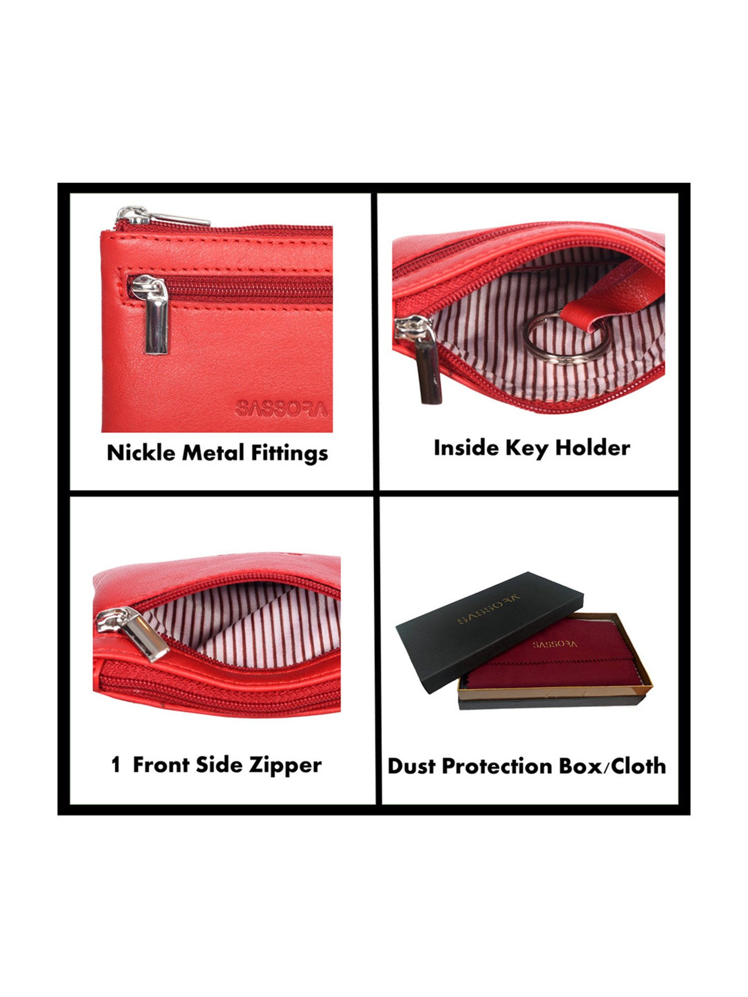 SASSORA Pablo Red Small Leather Key Case