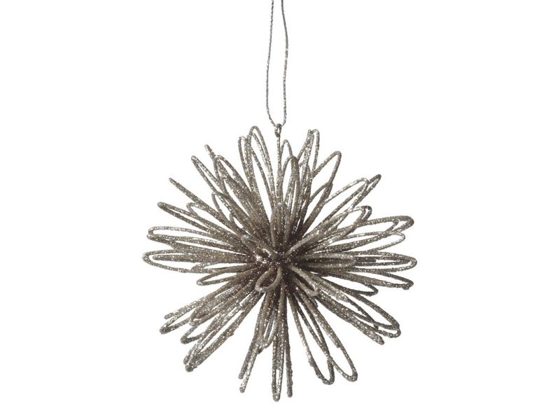 Ganz 4" Glittered Swirl Ball Christmas Ornament - Silver