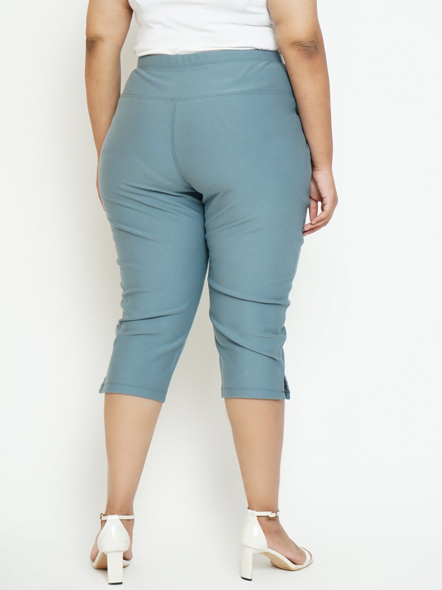 Amydus Blue High Rise Crop Pants