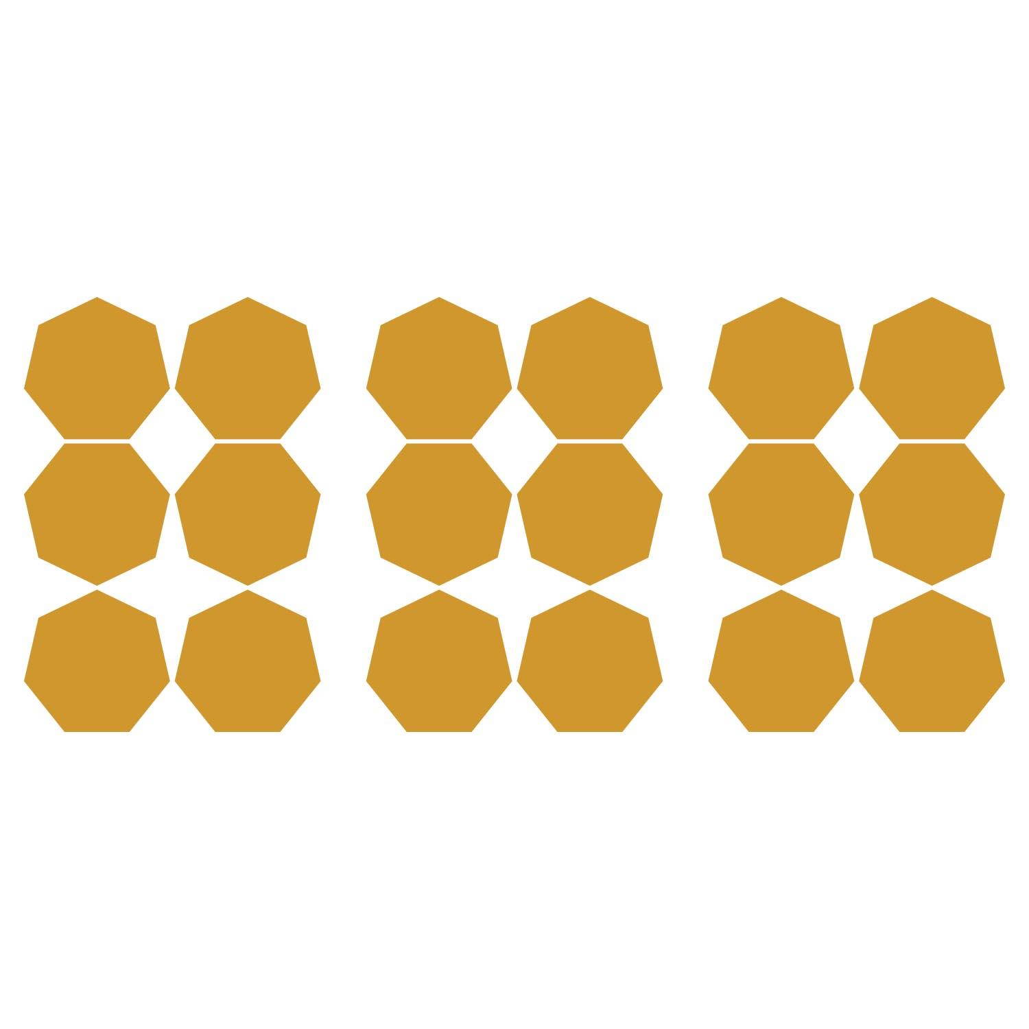 LiteMark 3.5 Inch Yellow Heptagon Decals - Pack of 18