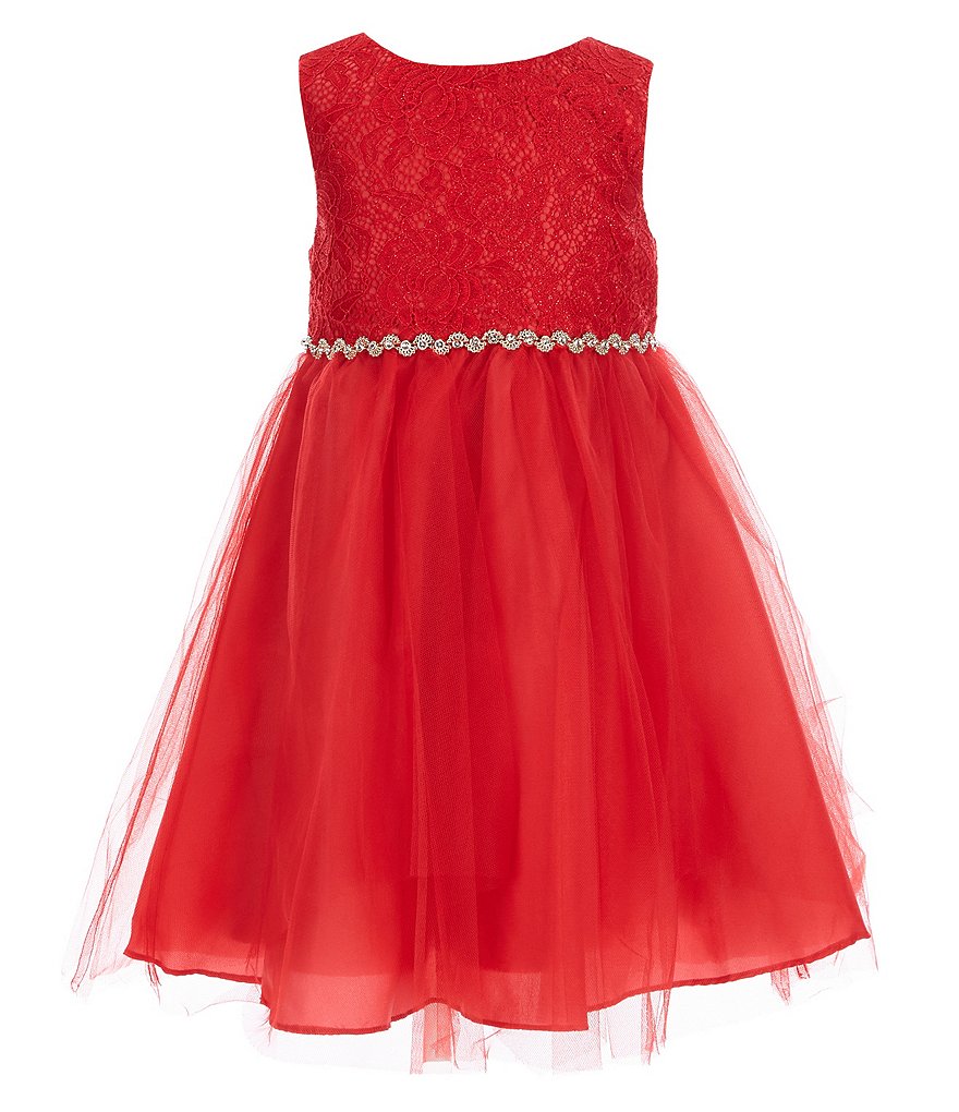 Rare Editions Little Girls 4-6X Sleeveless Lace Bodice Tulle Skirt Dress