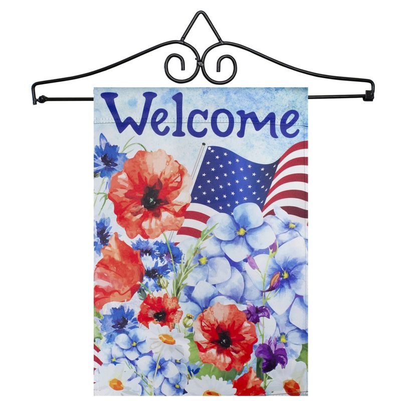 Northlight 14.5" Black Metal Garden Flag Hanger