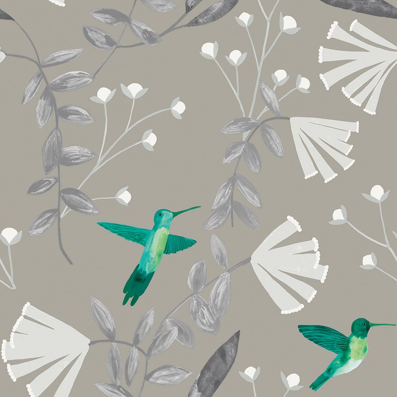 Devine Color Hummingbirds Mirage & Beluga Wallpaper