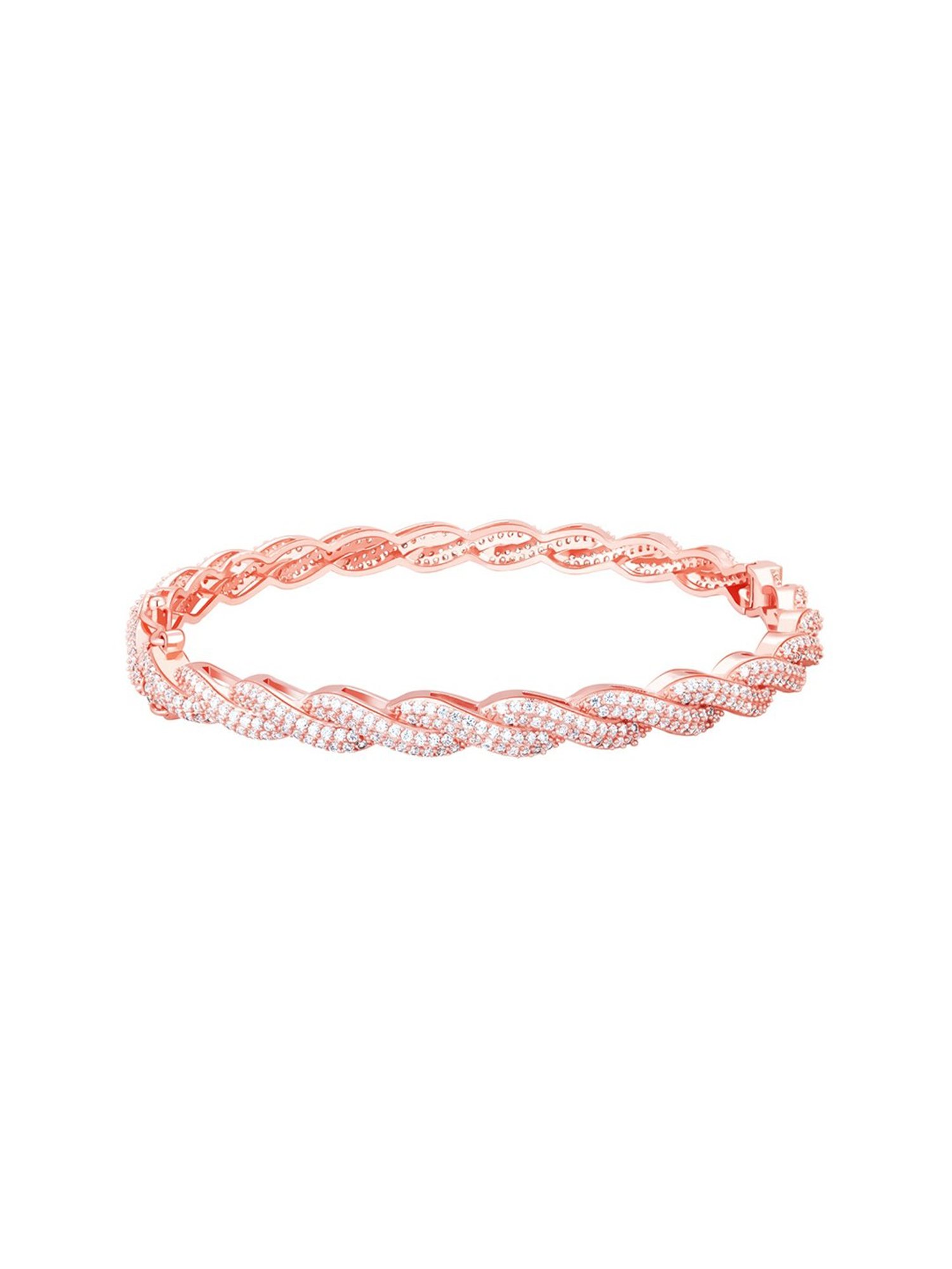 GIVA 92.5 Sterling Silver Rose Gold Spiral Splendour Bangle