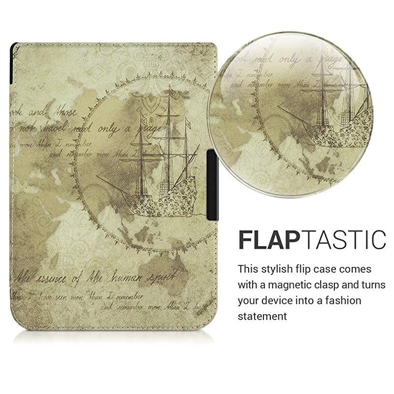 Case for Pocketbook InkPad 33 Pro Book Style PU Leather Protective eReader Cover Folio Case BrownLight Brown