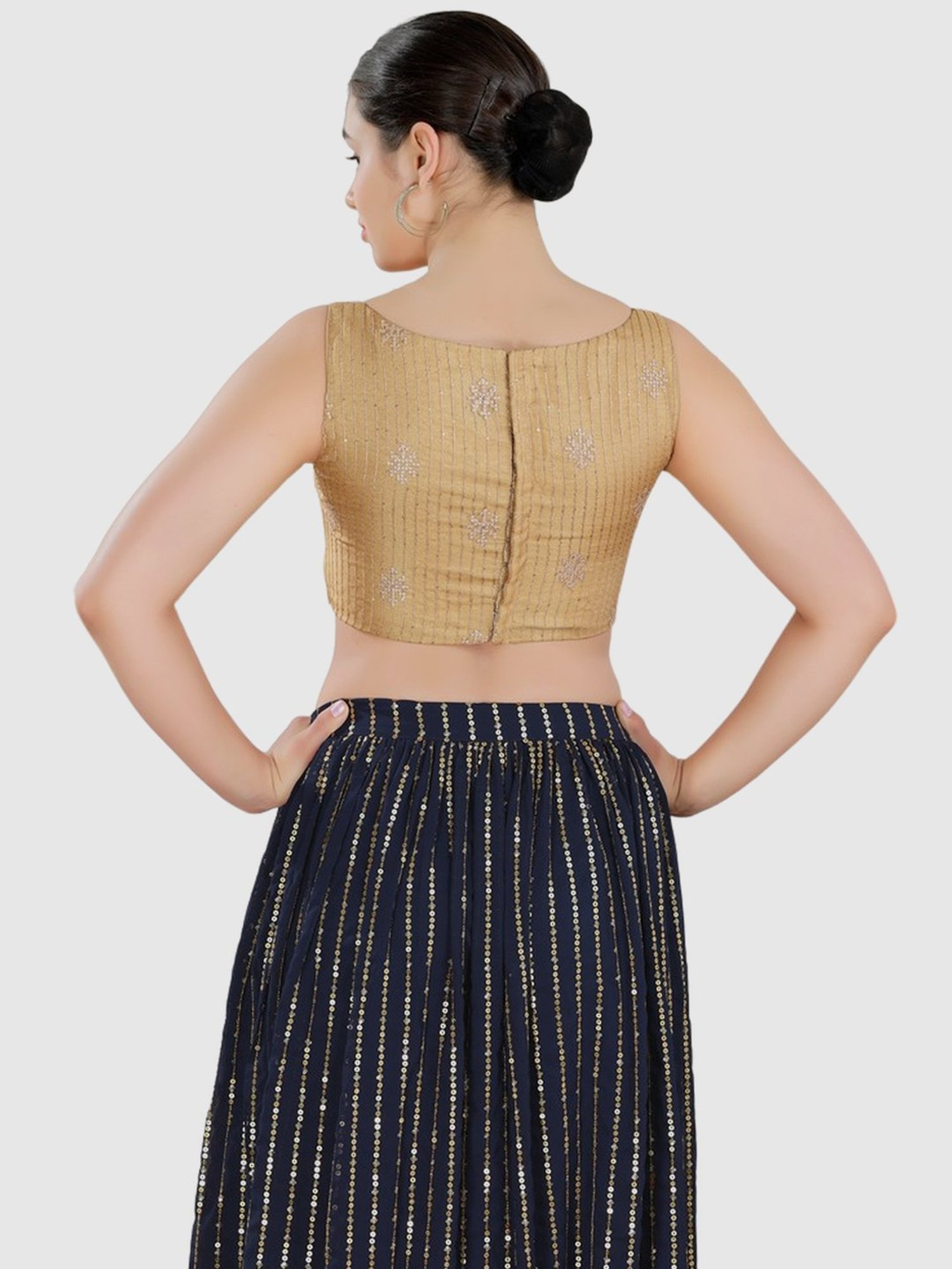 Salwar Studio Beige Embroidered Blouse