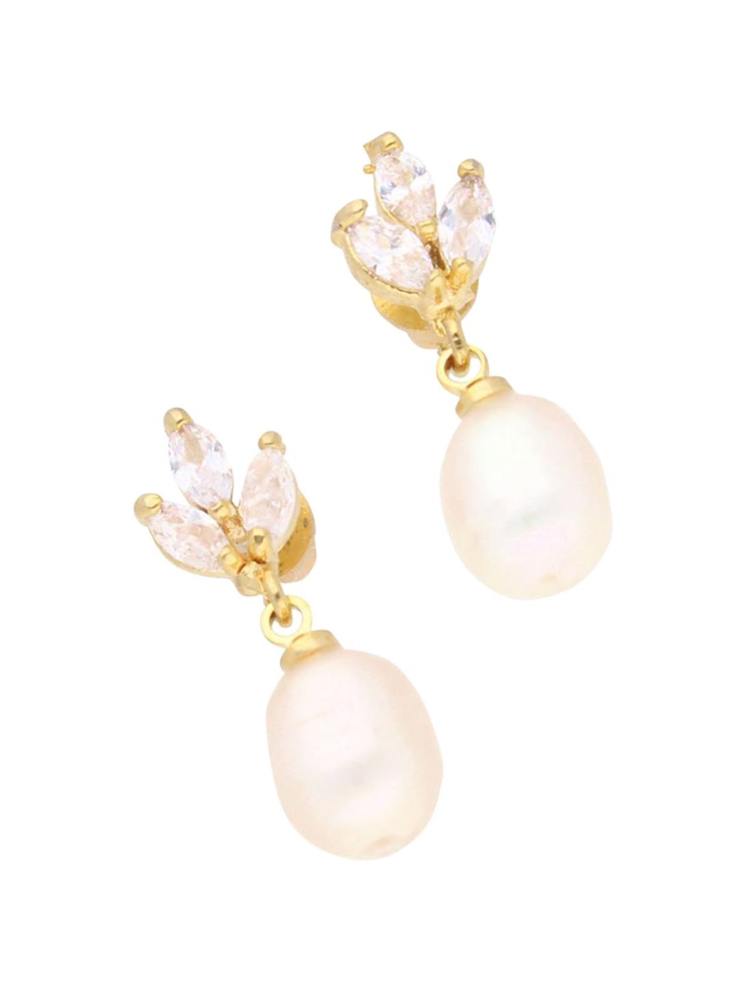 Sri Jagdamba Pearls Baasima Pearl Alloy Drop Earrings