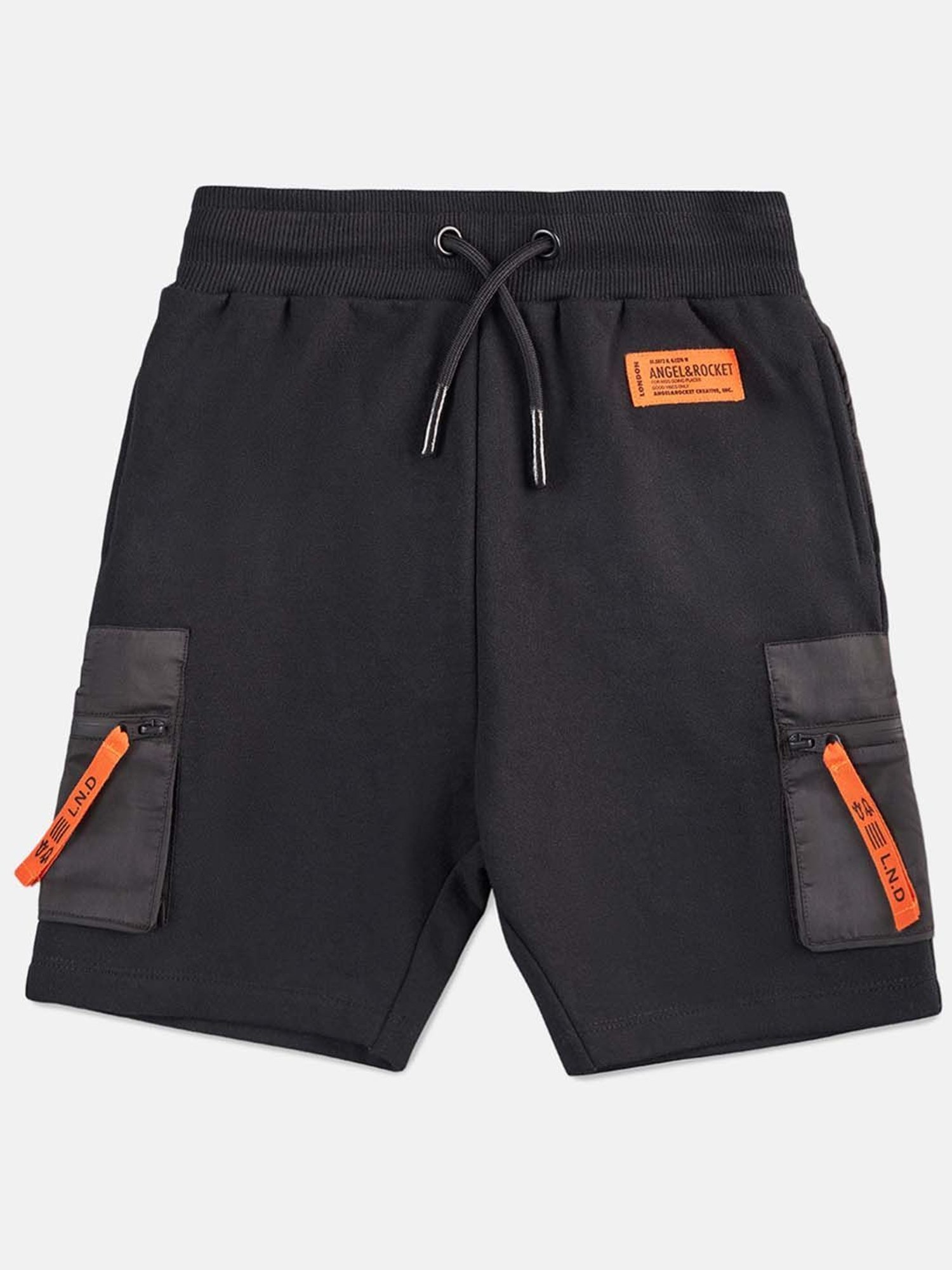 Angel & Rocket Kids Black Solid Shorts