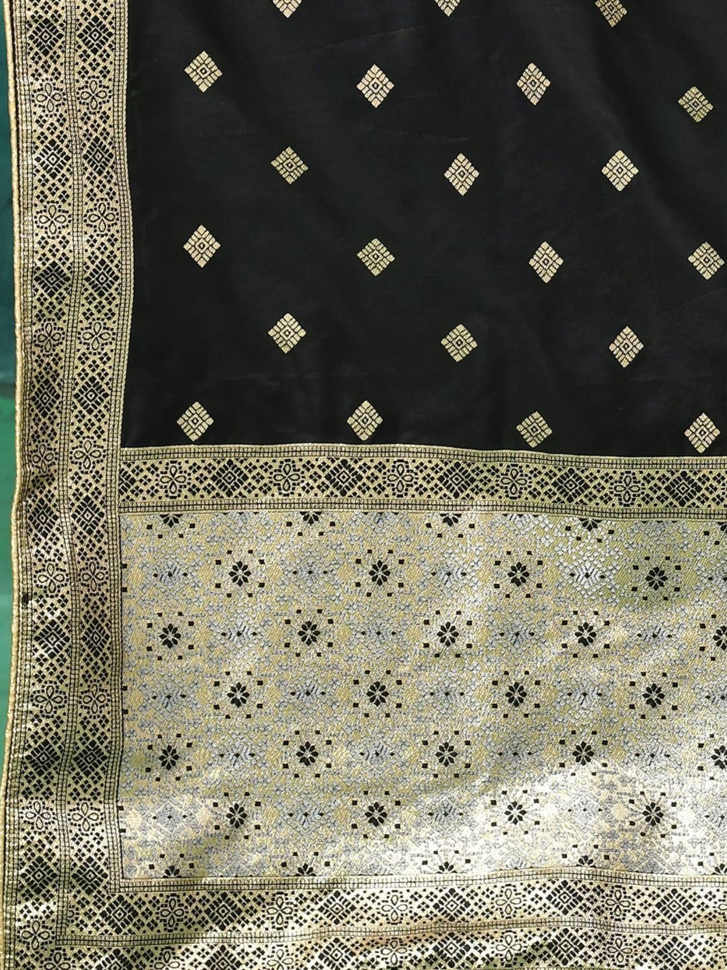 Elora Black & White Woven Pattern Semi Stitched Lehenga Choli Set With Dupatta