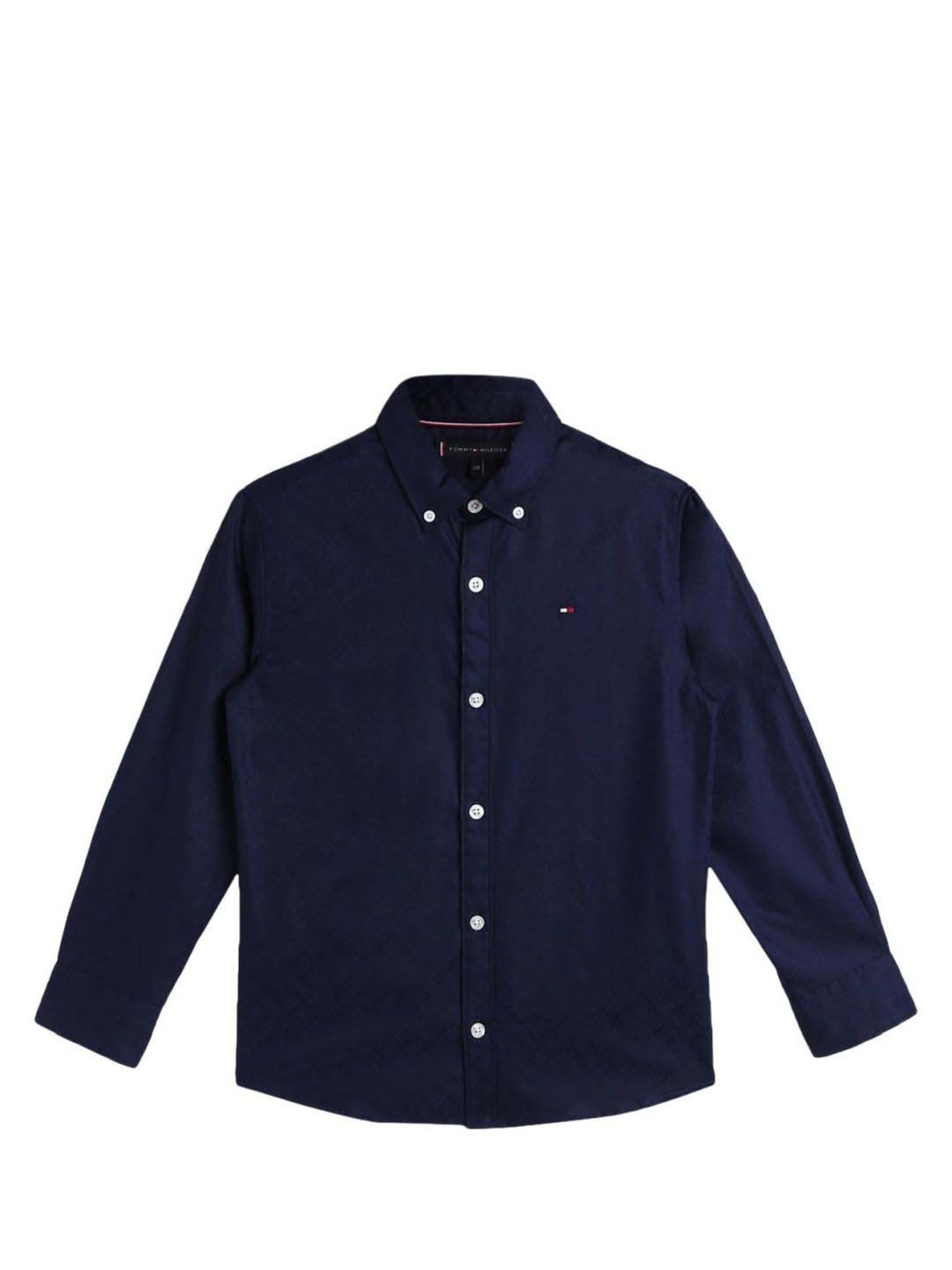 Mothercare Kids Blue Cotton Self Pattern Full Sleeves Shirt