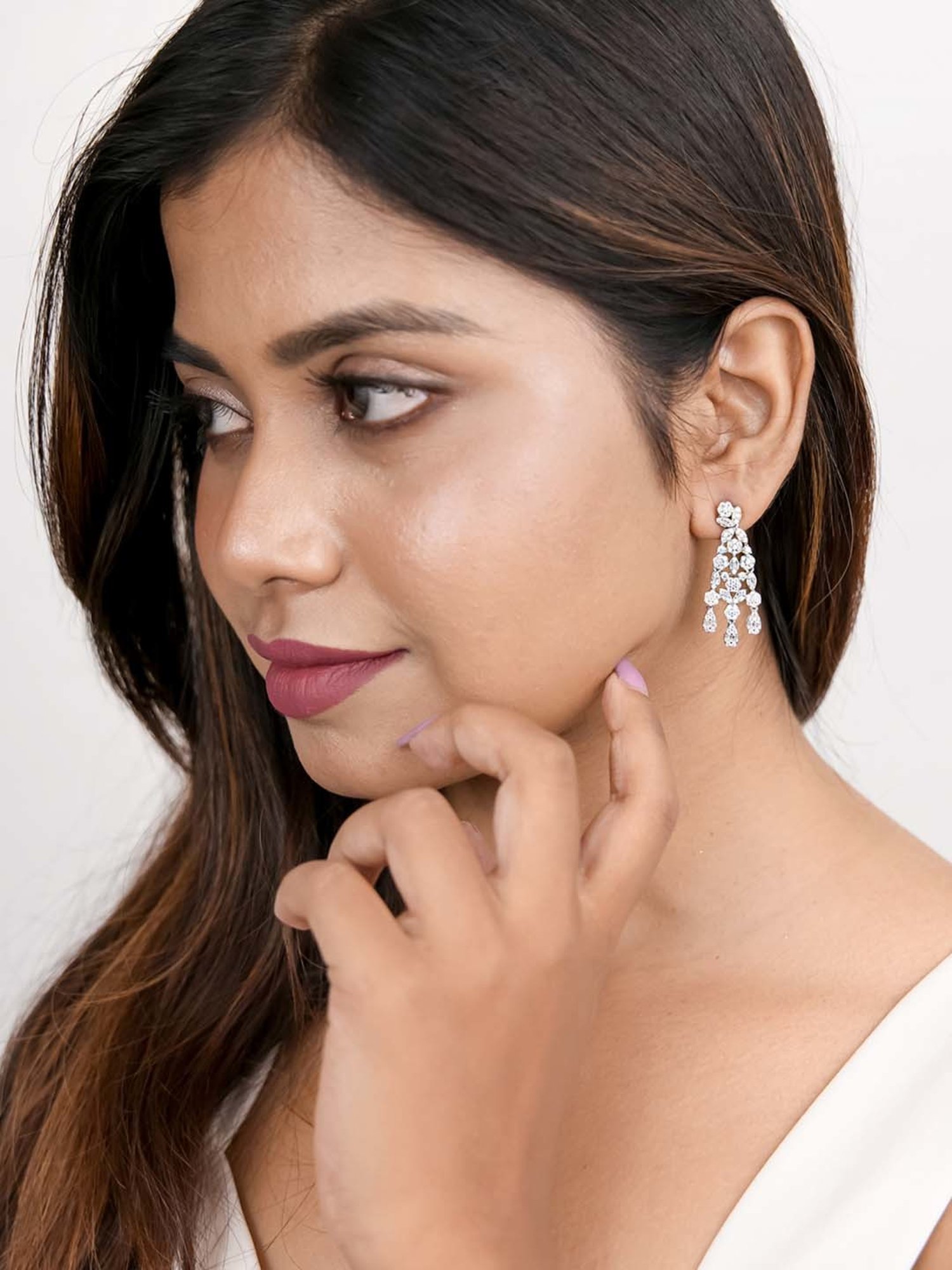 Silberry 925 Sterling Silver Cascade Dangler Earrings for Women