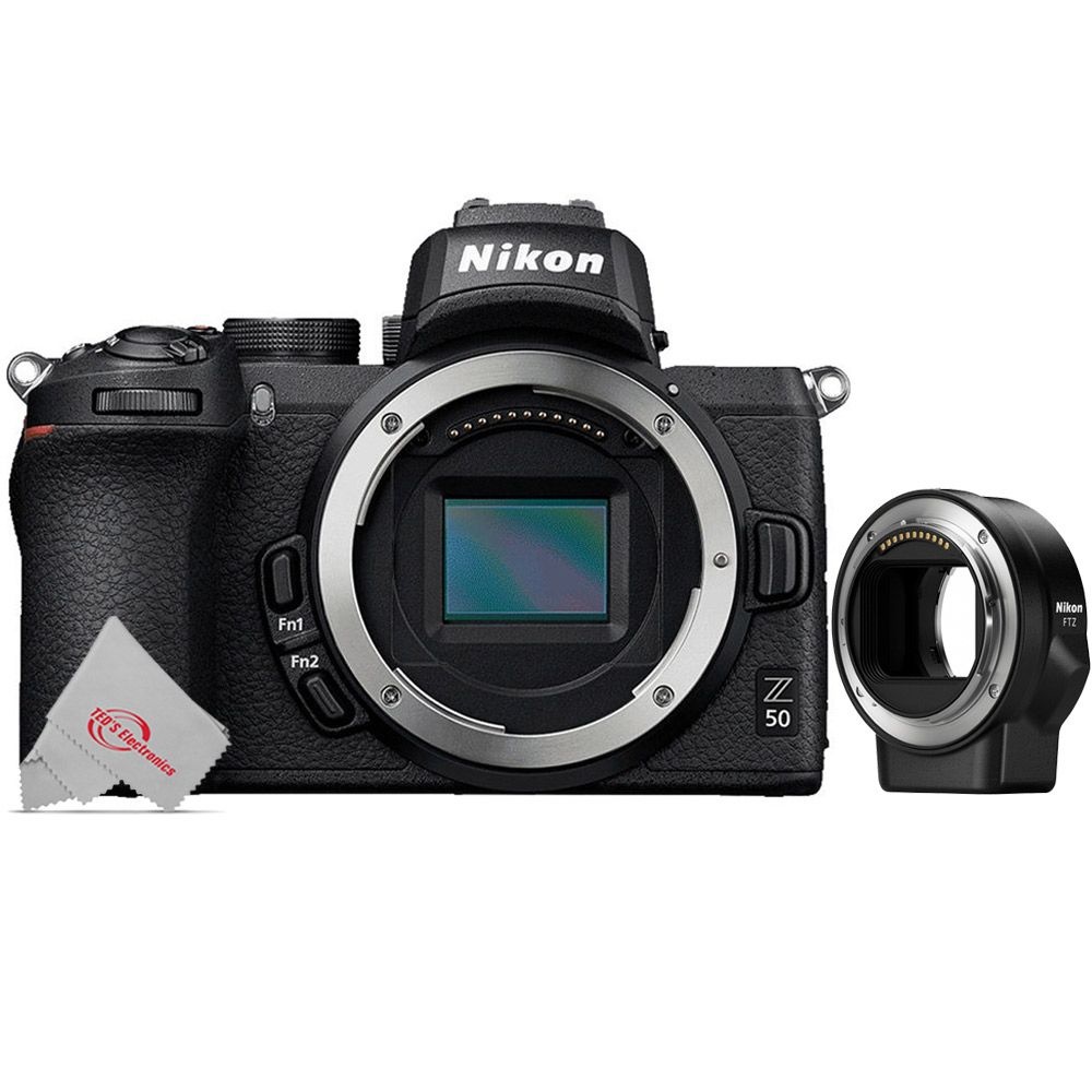 Nikon Z50 DX-Format Mirrorless Digital Camera Body + Nikon FTZ Mount Adapter