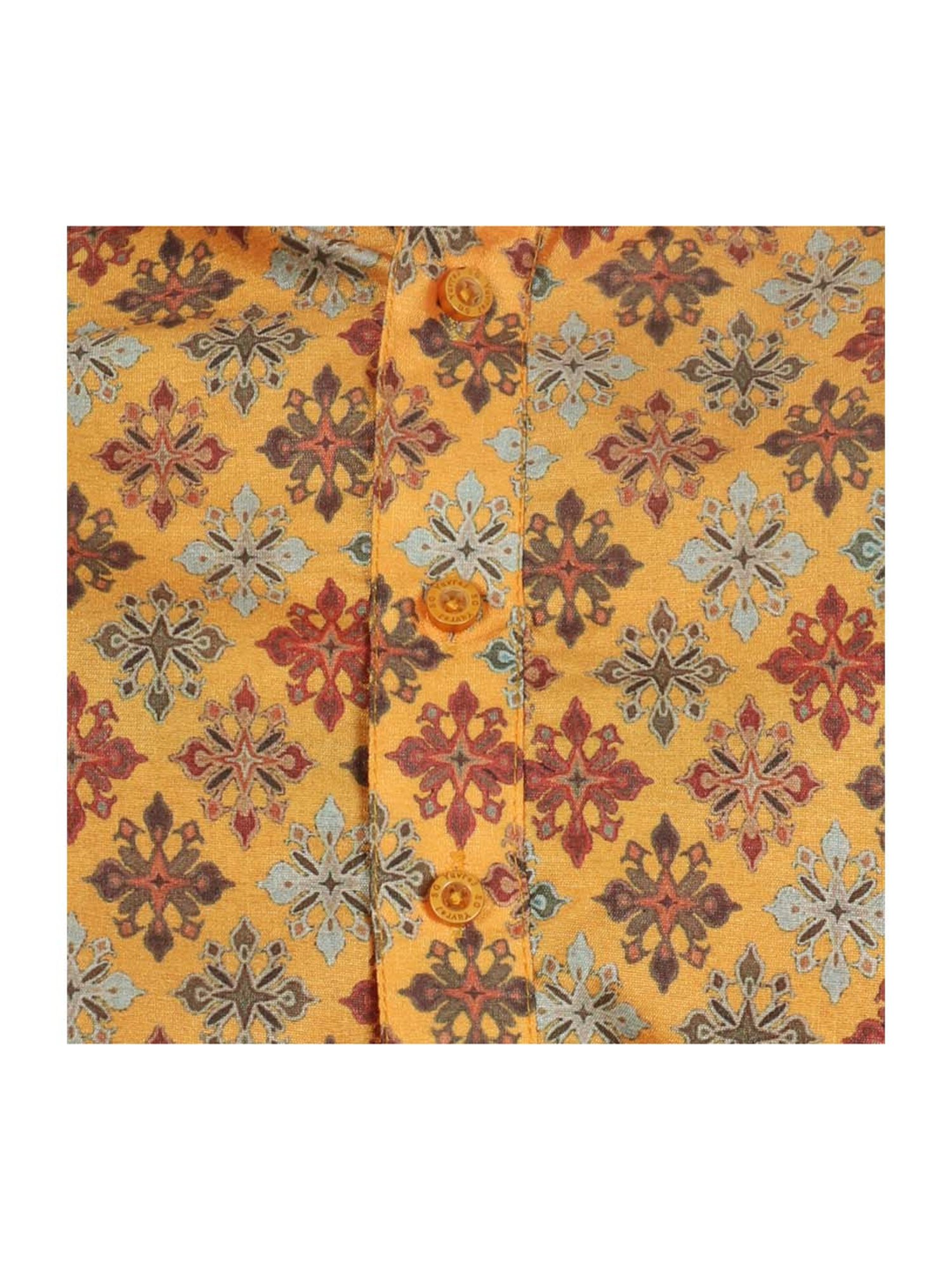 SG Yuvraj Kids Yellow Printed Kurta Set